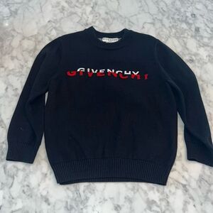 GIVENCHY BOYS LOGO KNIT SWEATER BLACK 4Y